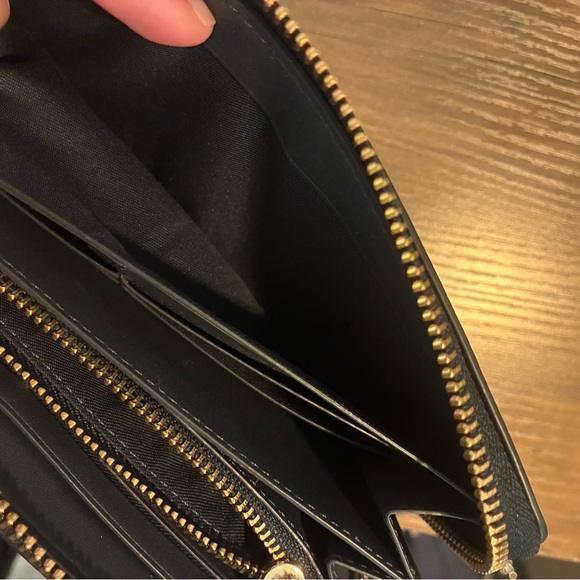 Coach Blue Leather Wristlet with Gold Accents - Picture 8 of 13